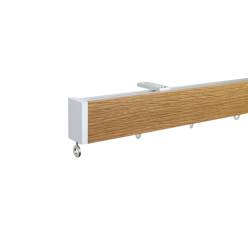 Lund M52 40 x 25 mm Aluminum Oak Facial Pole Set Ceiling Bracket for 6 cm Wave Curtains Natural 1 Lund M52 40 x 25 mm Aluminum Oak Facial Pole Set Ceiling Bracket for 6 cm Wave Curtains Natural