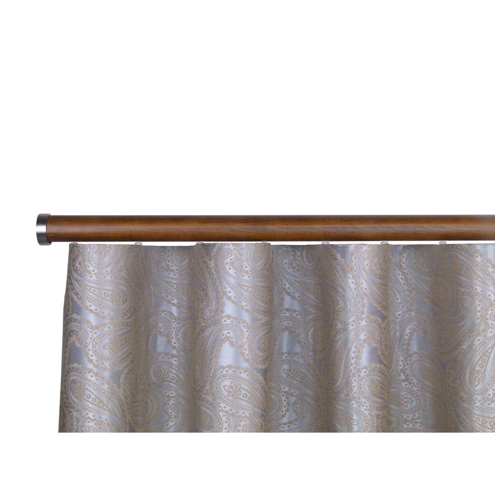 Provence M52 35 mm   Wood Pole Set Ceiling Bracket for 8 cm Wave Curtains Dark Oak