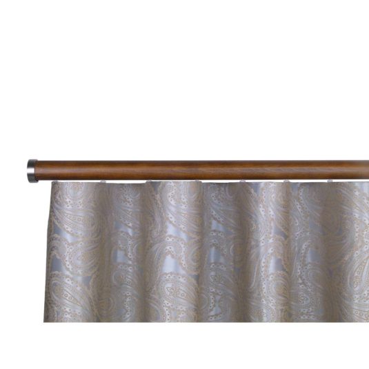 Provence M52 35  mm Wood Pole Set Single Bracketfor 6 cm Wave Curtains Dark Oak