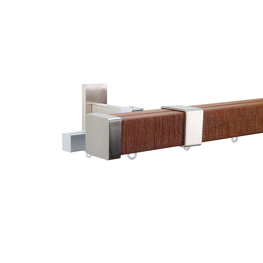 Provence M52 35 x 35 mm Wood Pole Set Double Bracket for 6 cm Wave Curtains Sawn Medium Oak 1 Provence M52 35 x 35 mm Wood Pole Set Double Bracket for 6 cm Wave Curtains Sawn Medium Oak