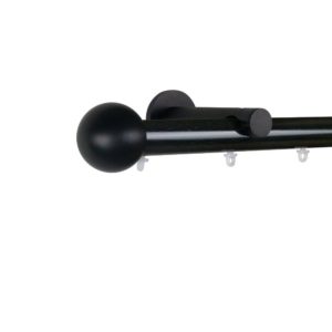 Verona M81 28 mm Ball Aluminum Poles Set Single Bracket for 8cm Wave Curtains Black
