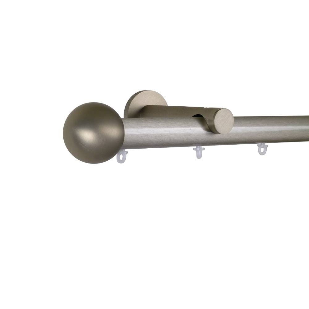 Verona M81 28 mm Ball Aluminum Poles Set Single Bracket for 8cm Wave Curtains Champagne 1 Verona M81 28 mm Ball Aluminum Poles Set Single Bracket for 8cm Wave Curtains Champagne