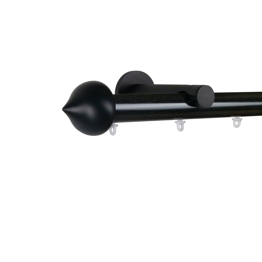 Verona M81 28 mm Cupola Aluminum Poles Set Single Bracket for 8cm Wave Curtains Black