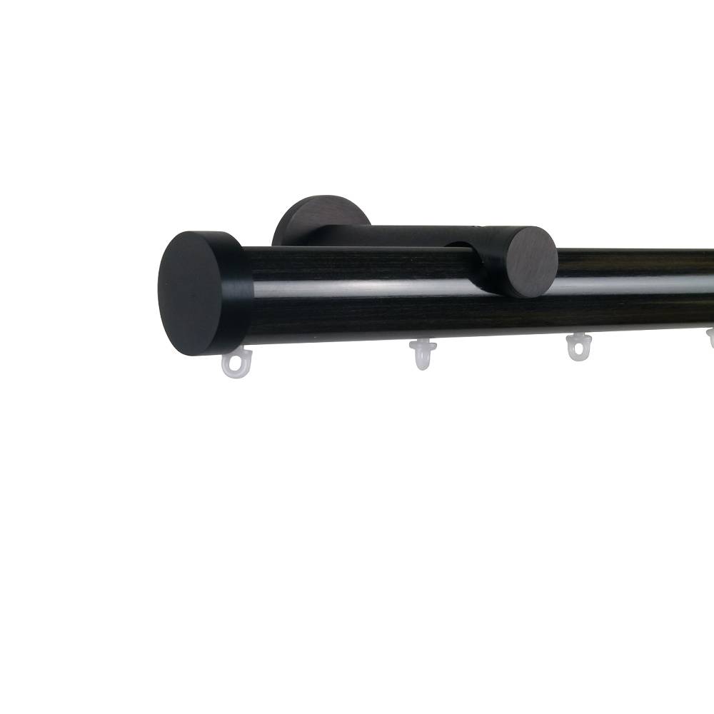 Verona M82 35 mm Aluminum Poles Set Single Bracket for 8cm Wave Curtains Black
