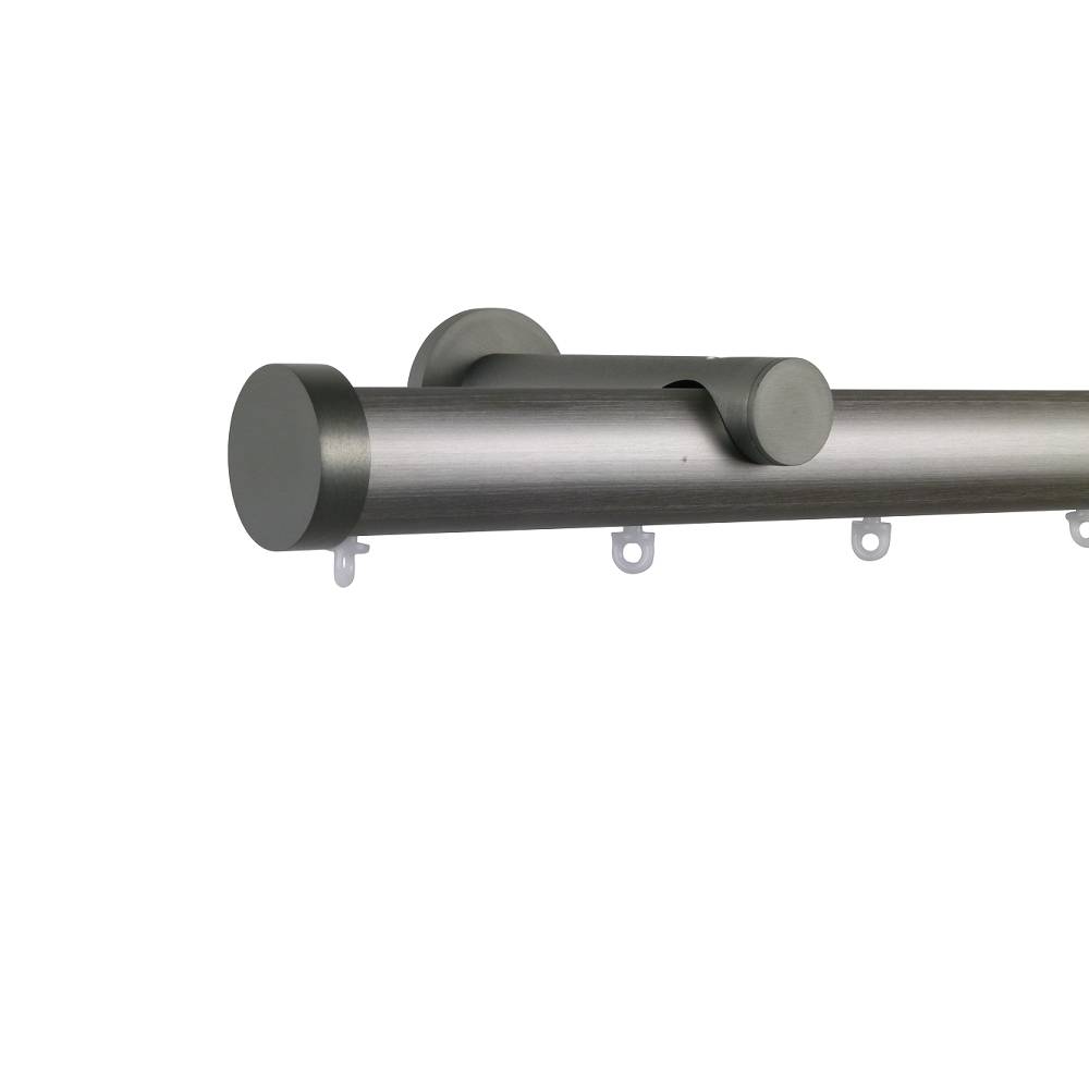 Verona M82 35 mm Aluminum Poles Set Single Bracket for 8cm Wave Curtains Gunmetal