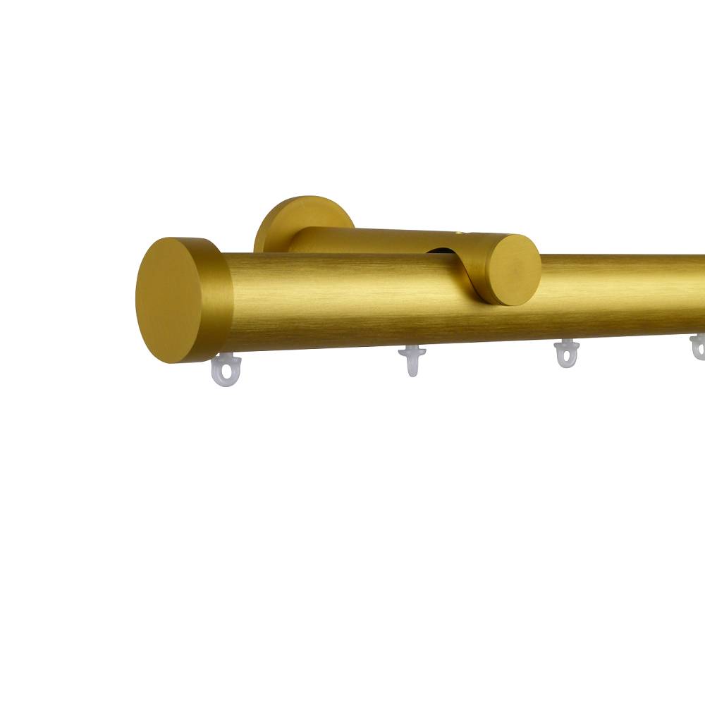 Verona M82 35 mm Aluminum Poles Set Single Bracket for 8cm Wave Curtains Satin Gold