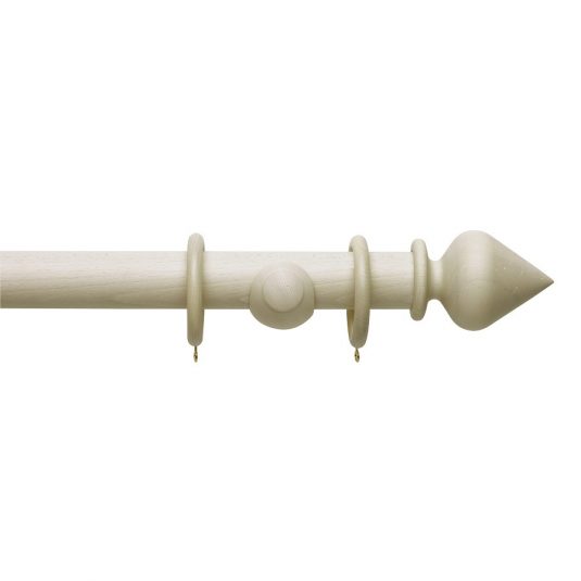 Vintage 50 mm Pole Set Peardrop Ivory Wash