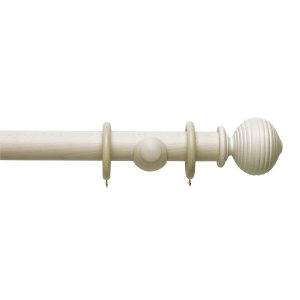 Vintage 40 mm Pole Set Ribbed Ball Ivory Wash