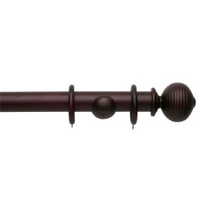 Vintage 50 mm Pole Set Ribbed Ball Mahogany