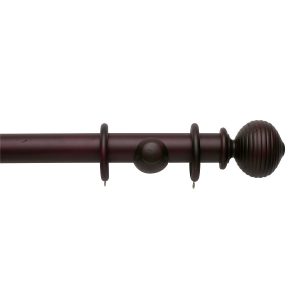 Vintage 50 mm Pole Set Ribbed Ball Mahogany
