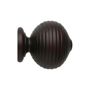 Vintage 50mm Finial Ribbed Ball Loose Mahogany